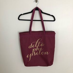 Delta Phi Epsilon Glitter Tote